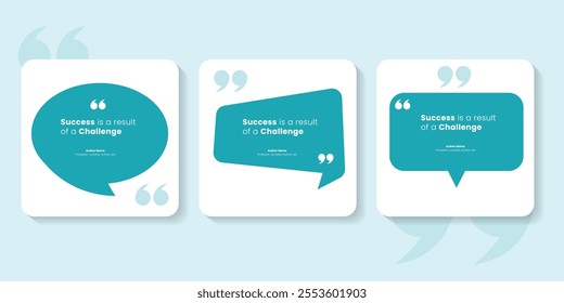Set Bubble testimonial banner, quote, infographic. Social media post template designs for quotes. Empty speech bubbles, quote bubbles and text box