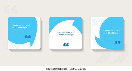 Set Bubble testimonial banner, quote, infographic. Social media post template designs for quotes. Empty speech bubbles, quote bubbles and text box