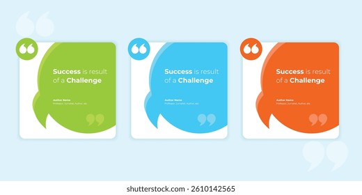 Set Bubble testimonial banner, quote, infographic. Social media post template designs for quotes. Empty speech bubbles, quote bubbles and text box