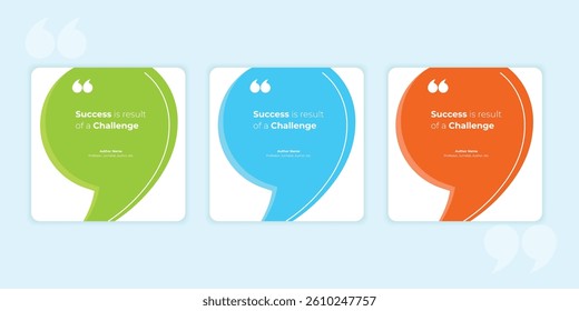 Set Bubble testimonial banner, quote, infographic. Social media post template designs for quotes. Empty speech bubbles, quote bubbles and text box