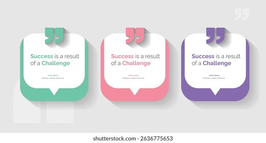 Set Bubble testimonial banner, quote, infographic. Social media post template designs for quotes. Empty speech bubbles, quote bubbles and text box