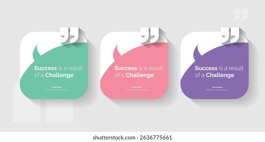 Definir bandeira de testemunho Bubble, citação, infográfico. Projetos de modelo de postagem de mídia social para cotações. Bolhas de fala vazias, bolhas de citação e caixa de texto