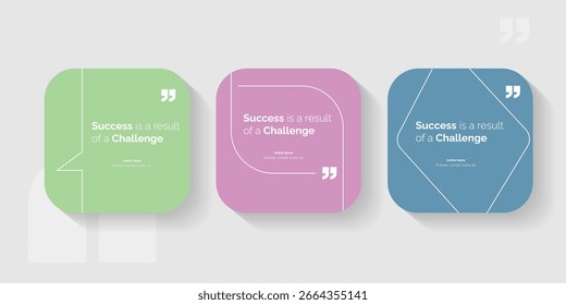 Set Bubble testimonial banner, quote, infographic. Social media post template designs for quotes. Empty speech bubbles, quote bubbles and text box