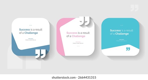 Set Bubble testimonial banner, quote, infographic. Social media post template designs for quotes. Empty speech bubbles, quote bubbles and text box