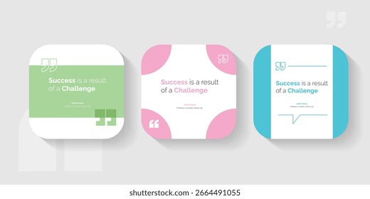 Set Bubble testimonial banner, quote, infographic. Social media post template designs for quotes. Empty speech bubbles, quote bubbles and text box