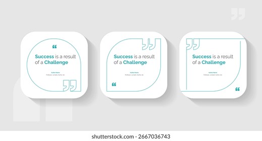 Set Bubble Testimonial Banner, Zitat, Infografik. Designs für Angebote für Social Media-Beiträge. Leere Sprechblasen, Anführungsblasen und Textfeld