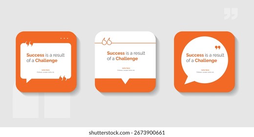 Set Bubble testimonial banner, quote, infographic. Social media post template designs for quotes. Empty speech bubbles, quote bubbles and text box