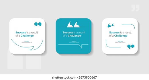 Set Bubble Testimonial Banner, Zitat, Infografik. Designs für Angebote für Social Media-Beiträge. Leere Sprechblasen, Anführungsblasen und Textfeld