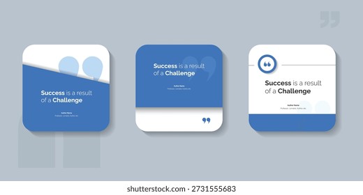 Establecer Anuncio testimonial de burbuja, cita, infografía. Los medios sociales publican diseños de Plantillas para citas. Burbujas de discurso vacías, burbujas de cita y cuadro de texto