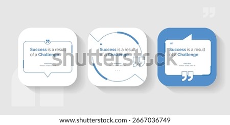 Set Bubble testimonial banner, quote, infographic. Social media post template designs for quotes. Empty speech bubbles, quote bubbles and text box