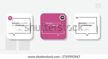 Set Bubble testimonial banner, quote, infographic. Social media post template designs for quotes. Empty speech bubbles, quote bubbles and text box