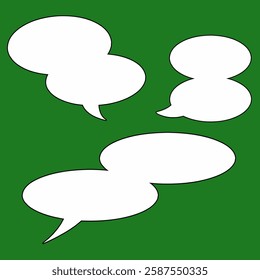 Set of Bubble text design. Blank talk clouds for dialog text. Comic speech bubbles vector design.