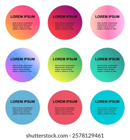 Set of Bubble title shape, banner geometric design, modern frame vector illustration .
