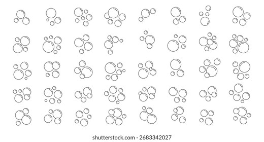 Symbol für Blasensatz. Seifenschaum, fizzy drink, sauerstoffblasen piktogramm pack symbol vorlage für grafik und web design sammlung .eps 10