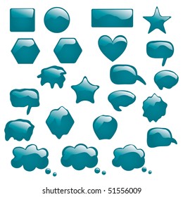 Set of bubbles icons symbols talk glossy speech thought