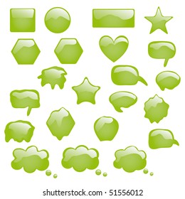 Set of bubbles icons symbols talk glossy speech thought
