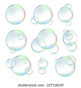 Set  of  bubbles on white background