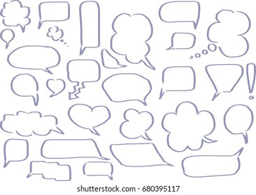 Set of bubbles speech, hand-draw Sketch doodle