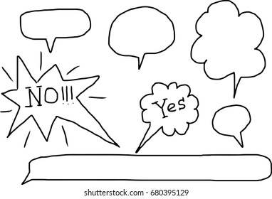 Set of bubbles speech, hand-draw Sketch doodle