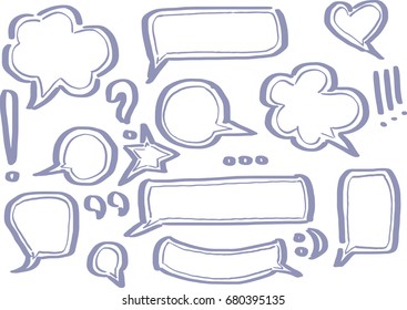 Set of bubbles speech, hand-draw Sketch doodle