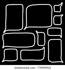 Set of bubbles speech hand-draw Sketch doodle black and whit