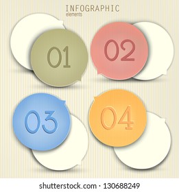 Set of bubbles, stickers, labels, tags. Numbered banners. Vector template for infographics