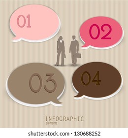 Set of bubbles, stickers, labels, tags. Numbered banners. Vector template for infographics