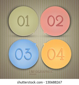 Set of bubbles, stickers, labels, tags. Numbered banners. Vector template for infographics