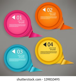 Set of bubbles, stickers, labels, tags. Numbered speech bubbles. Vector template for infographics