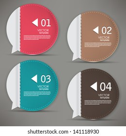 Set of bubbles, stickers, labels, tags. Numbered banners. Vector template for infographics