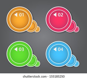 Set of bubbles, stickers, labels, tags. Numbered speech bubbles. Vector template for infographics