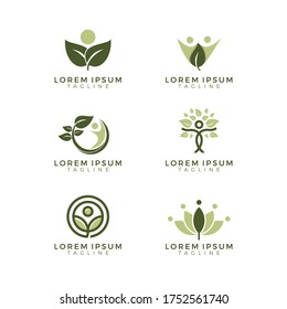 Set of bubbles, stickers, labels, tags with text. Natural, eco food. Organic food badges in vector (cosmetic, food). Vector logos. Natural logos with leaves.