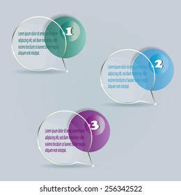 Set of bubbles, stickers, labels, tags. Vector template for infographics. Vector illustration.