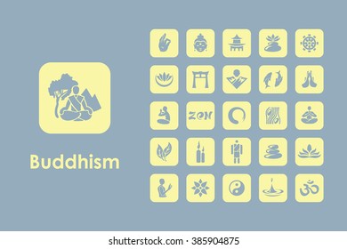 Set of buddhism simple icons