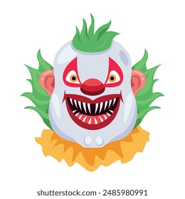 Set  Buffoon Face Flat Vectors 
