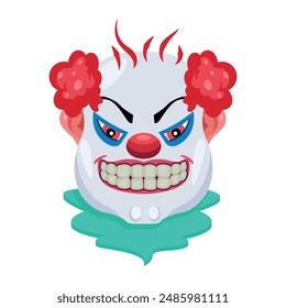 Set  Buffoon Face Flat Vectors 
