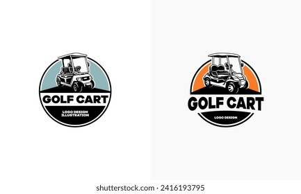 Set of buggy - golf cart illustration logo vector, golf cart logo isolated vector