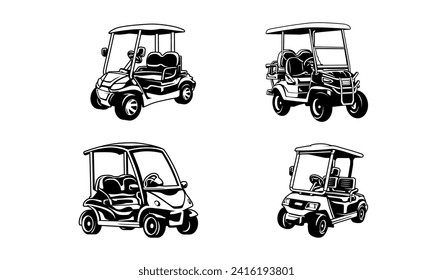 Conjunto de buggy - plantilla de logotipo de ilustración de carrito de golf, logotipo de carrito de golf vector aislado