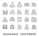 set of buiding icons, such as city, apartment, condominium, town