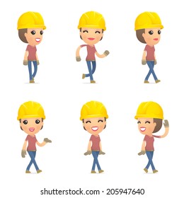 set builder girl of character in different interactive  poses