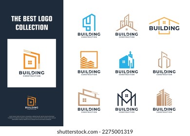 set of building architecture logo design inspiration.