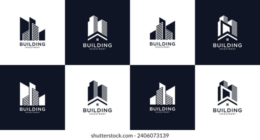 Set of building construction logo design inspiration