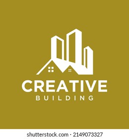 Establecer el logotipo de construcción, el logotipo de construcción líneas geométricas diseño de iconos plantilla de logotipo inmobiliario 