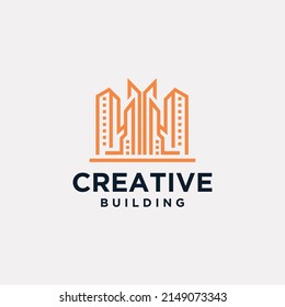 Set building construction logo, building logo geometric lines icon design real estate logo template 