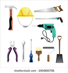 
set  building equipment Vector Graphic