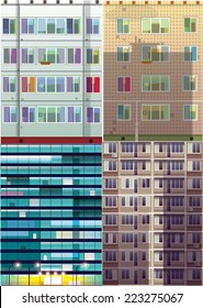 Set of the building facade.
