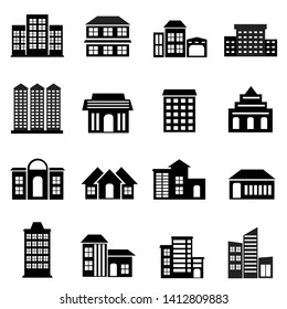 Set of Building Icon design vector, Real Estate Logo Symbol template 