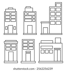 set of building icon for mortgage design