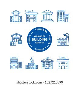 Set of Building icon vector element with outline design, simple, trendy and contain the right meaning