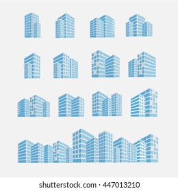 set of building icon vector illustration